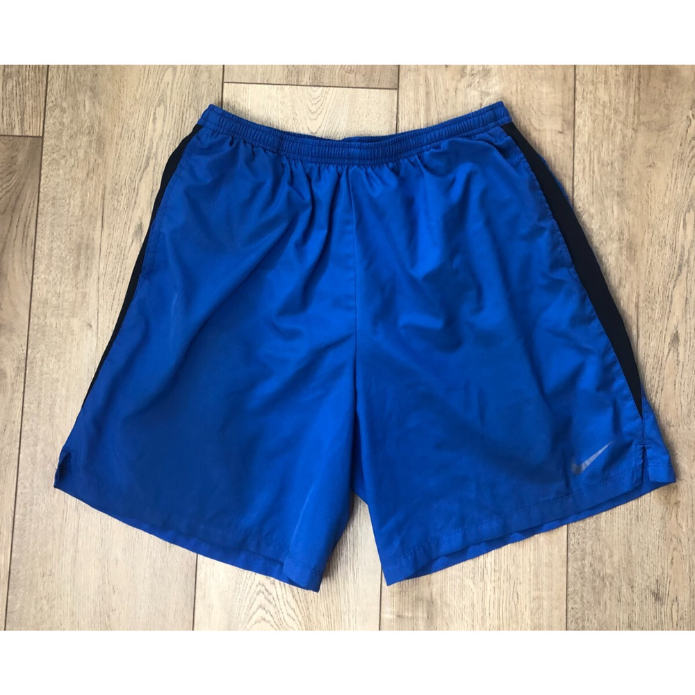 Nike Woven Shorts Mens Large Blue Lightweight Stretch Dri Fit Lined Running READ